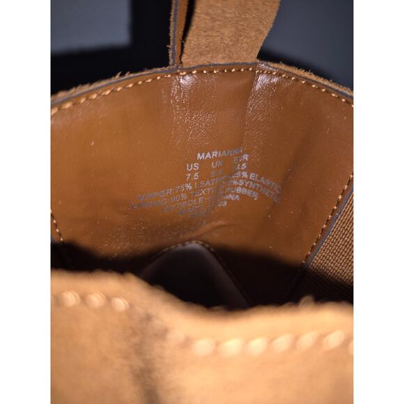 Lauren Ralph Lauren Women Marianna US 7.5B Brown Suede Block Heel Chelsea Boots - Picture 5 of 7